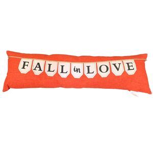 Cupcakes and Cashmere 40" Long Orange Fall In Love Harvest Bed Couch Pillow NEW